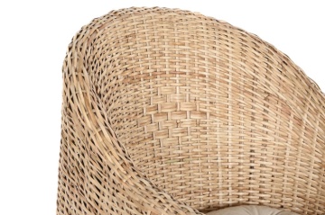 Fotoliu din rattan natural împletit manual cu pernă de șezut, 67×64×86 cm, „Palma" - Img 3