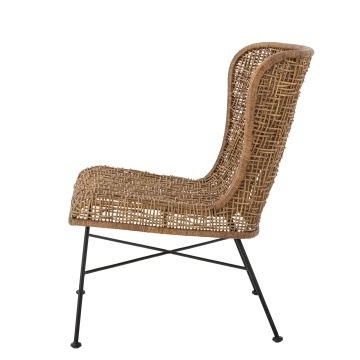 Fotoliu din rattan natural și metal, natur, cu cadru metalic negru, 69x59,5x81,5 cm, „Somme" - Img 6