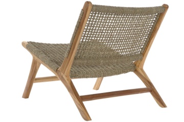 Fotoliu maro in lemn de tec si rattan - Img 8