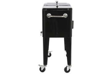 Frigider exterior vintage din oțel negru cu capac dublu, roți și sistem pasiv de răcire, 56 L, „Aruba” - Img 10