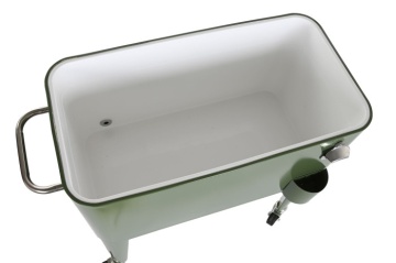 Frigider exterior vintage din oțel verde cu capac dublu, roți și sistem pasiv de răcire, 56 L, „Anika” - Img 9