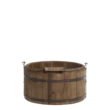 Găleată cu mâner, din lemn reciclat, H13/D23 cm, Grimaud