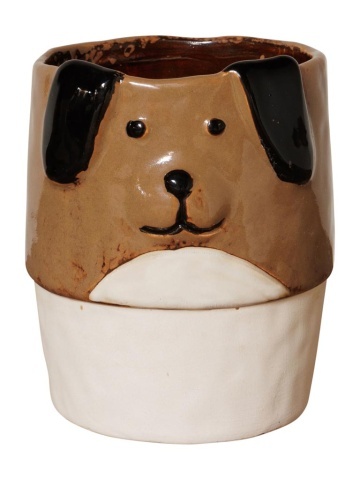 Ghiveci decorativ din ceramica, în formă de câine