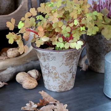 Ghiveci din ceramica, cu motive florale, D12cm, Melun - Img 2