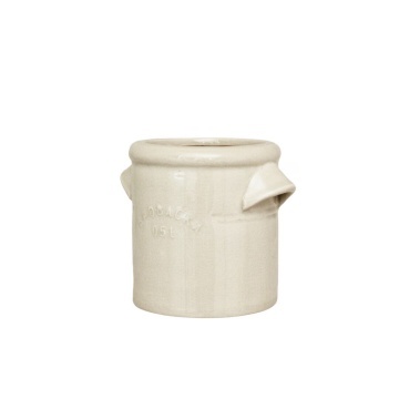 Ghiveci din ceramică glazurată manual 0,5L alb crem, „Brobacka" - Img 2