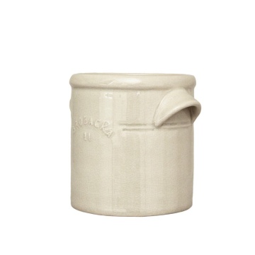 Ghiveci din ceramică glazurată manual 1L alb crem, „Brobacka" - Img 2