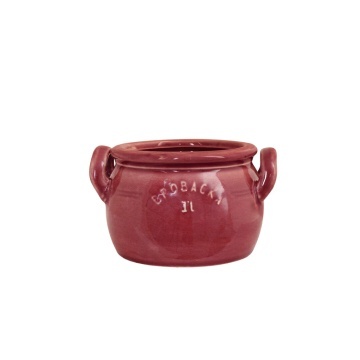 Ghiveci din ceramică glazurată manual 1L burgundy jos, „Brobacka"
