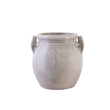 Ghiveci din ceramică glazurată manual 2L bej înalt, „Brobacka"