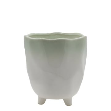 Ghiveci din portelan, cu picioare, H17/D16 cm, Fayence - Img 1