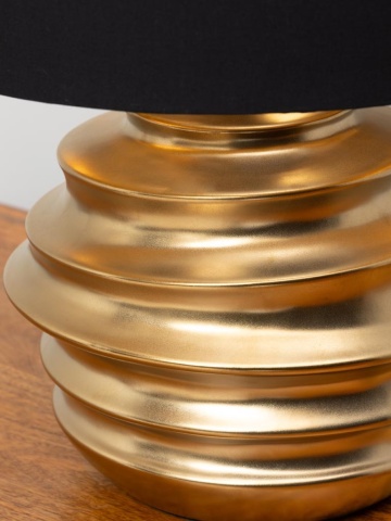 Lampa de masa, cu abajur negru din bumbac, Rings - Img 5