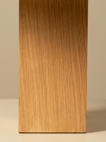 Lampă de masă din bumbac bej cu structură din furnir de stejar și metal cromat, abajur dublu, finisaj natural, 50×35 cm, „Doppia" - Img 5