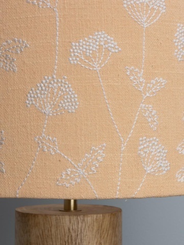 Lampa de masa, din lemn de mango, cu abajur din bumbac, Manon - Img 3