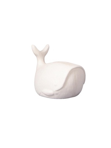 Lampă de masă din rășină și pulbere de piatră albă, formă de balenă, finisaj mat, 23,5×28×20 cm, „Moon Whale"