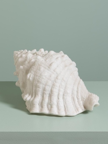 Lampa de masa in forma de scoica , din rășină si pulbere de piatra , "Shell" - Img 6