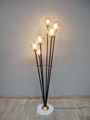 Lampadar din metal si sticla, cu baza din marmura, Artifice - Img 2