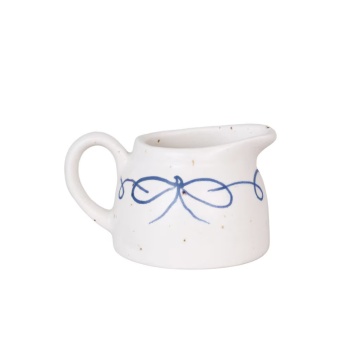 Letiera vintage din ceramică, alb cu detalii albastre „Viola Bow”
