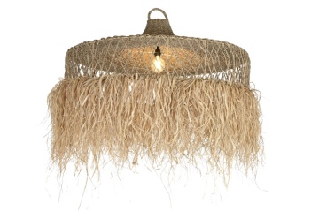 Lustră plafonieră din fibre naturale, 125×125×54 cm, „Palma"