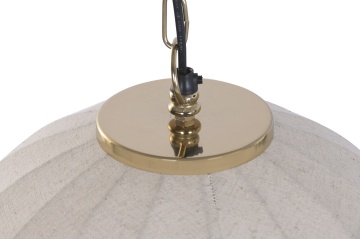 Lustră suspendată din bumbac și metal, auriu, formă de clopot, 70 x 50 cm, „Turenne” - Img 4