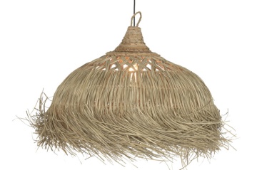 Lustră suspendată din fibre naturale cu franjuri, 75x45x95 cm, „Sorrento" - Img 2