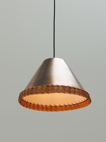 Lustra suspendată din metal și rattan, Ø41 cm, „Sabia” - Img 3