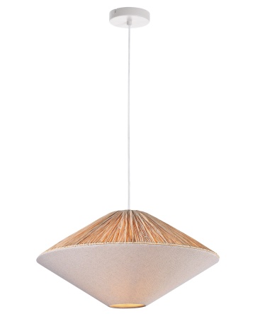 Lustră suspendată din rafie împletită, maro, finisaj natural, 115 x 58 cm, „Domme” - Img 2