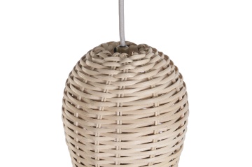 Lustră suspendată din ratan împletit, natur, finisaj natural, 52 x 34 cm, „Monpazier” - Img 4