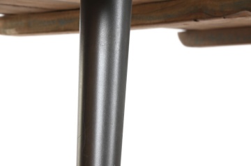 Masă de dining din lemn reciclat cu picioare din metal negru, 180×90×76 cm, „Loft" - Img 7