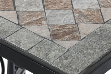 Masă dining de exterior din fier forjat, cu design mozaic ceramic, stil mediteraneean, "Tesera" - Img 4