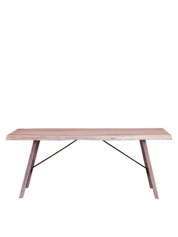 Masă dining din lemn de acacia, natur, 10 locuri, cu muchie naturală, 89 x 220 x 95 cm, „Palo Alto”