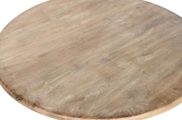 Masă dining rotundă din lemn de mango, natur, 6–8 locuri, cu patru picioare cilindrice, 78,7 x 150 cm, „Dary” - Img 2
