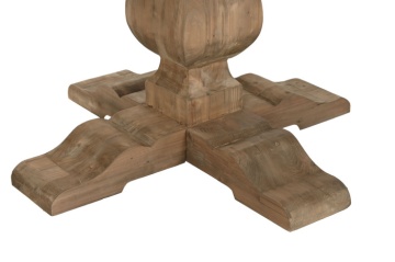 Masă dining rotundă din lemn reciclat, 140x140x76 cm, finisaj rustic natur, „Mesa" - Img 5