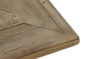 Măsuță de cafea dreptunghiulară din lemn reciclat, natur, cu blat în model chevron și picioare înclinate, 40 x 130 x 70 cm, „Taviro” - Img 4
