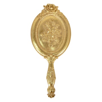 Oglinda de mana, aurie, aspect vintage, 10x25 cm - Img 2