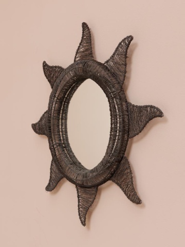 Oglinda de perete, din sarma impletita, forma de soare, Sun - Img 3