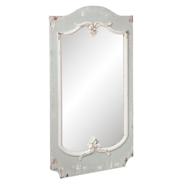 Oglinda de perete, gri, din lemn, aspect vintage, 56x5x110 cm - Img 2