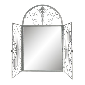 Oglinda de perete, gri, din metal, 61x3x103 cm - Img 2