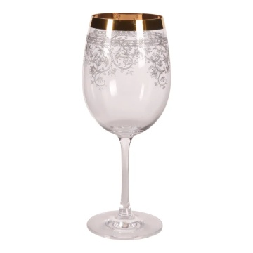 Pahar de vin alb din sticlă, transparent, cu model în spirală gravat, 390 ml, 20 x 7,5 cm, „Joséphine”