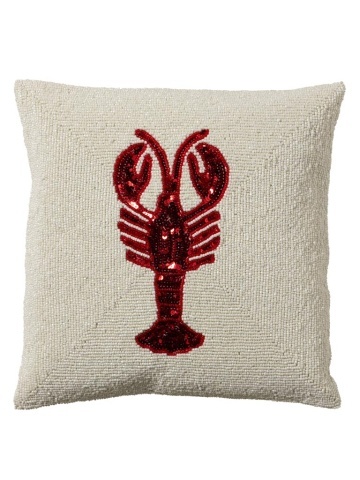 Pernă decorativă cu homar roșu, 35×35 cm