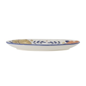 Platou de servire din ceramică multicolor pictat manual, 34×25×3,5 cm, „Lynna" - Img 3