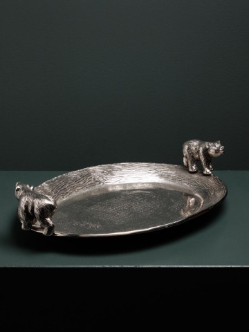 Platou servire din aluminiu, "Two Bears" - Img 2