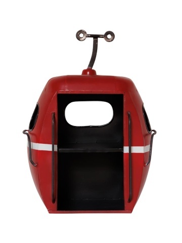 Raft rosu de perete in forma de telegondola, "Cable car"