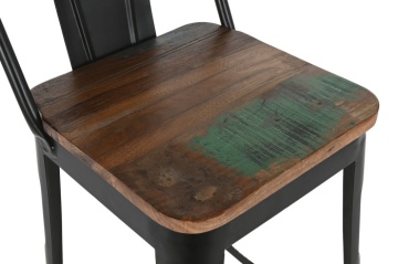 Scaun de bar din metal și lemn , "Barme" - Img 4