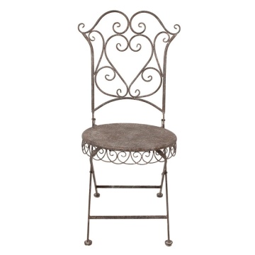 Scaun de exterior, maro, din metal, aspect vintage - Img 1