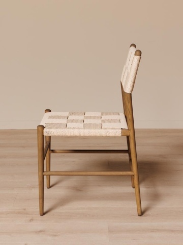 Scaun dining, din impletitura textila si lemn de frasin, Dameo - Img 4