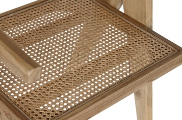 Scaun dining din lemn de tec si rattan, "Teqa" - Img 3