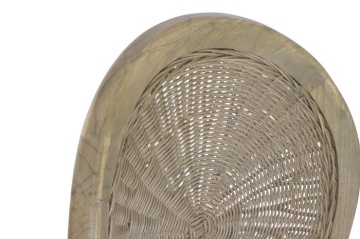 Scaun dining din lemn de ulm cu spătar și șezut împletit din rattan, 44×42×95 cm, „Medallion" - Img 3