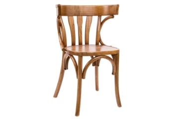 Scaun dining vintage din lemn masiv de ulm, finisaj natural, 40×40×77 cm, „Vienna"