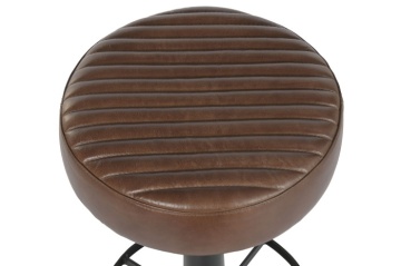 Scaun rotativ de bar din piele naturala si metal, stil industrial, "Rotor" - Img 3