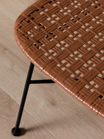 Scaun terracotta din metal si rattan, "Auro" - Img 6