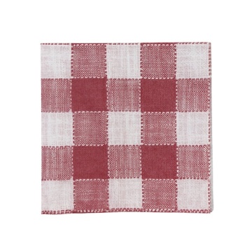 Șervețele de hârtie din hârtie certificată FSC, roșu și alb, model în carouri, 33 × 33 cm, „Ida Square"